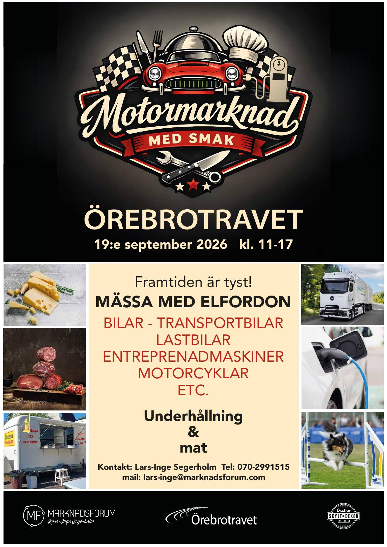 Motormarknad med smak på Örebrotravet 19 september 2026, klockan 11-17